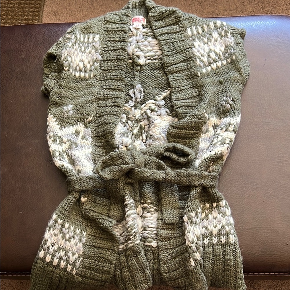 Women’s Short Sleeve Wool Cardigan, Size S